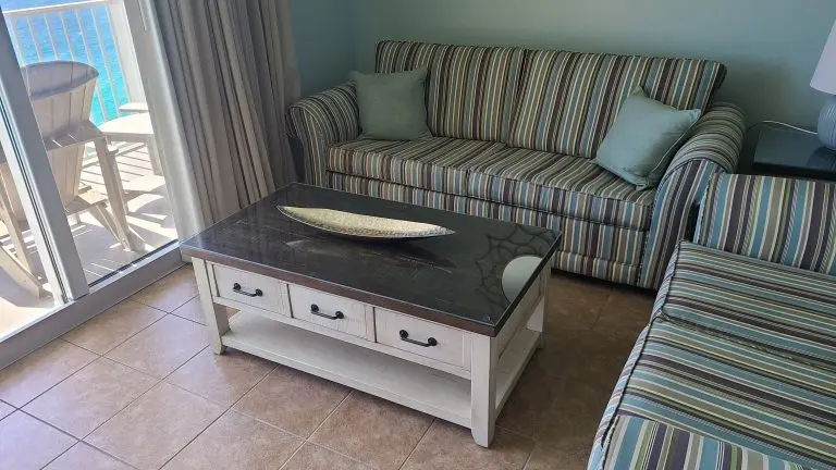 Glass protector on a coffee table