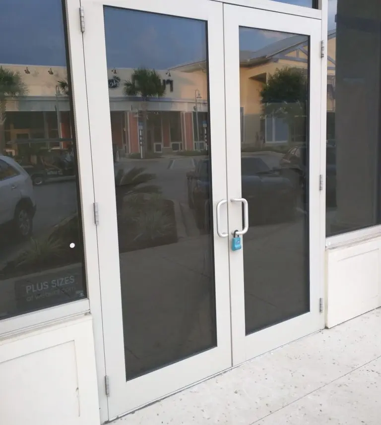 Commercial glass storefront doors
